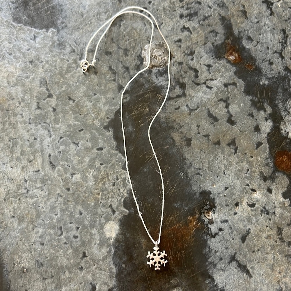 Dogeared Silver Snowflake Necklace